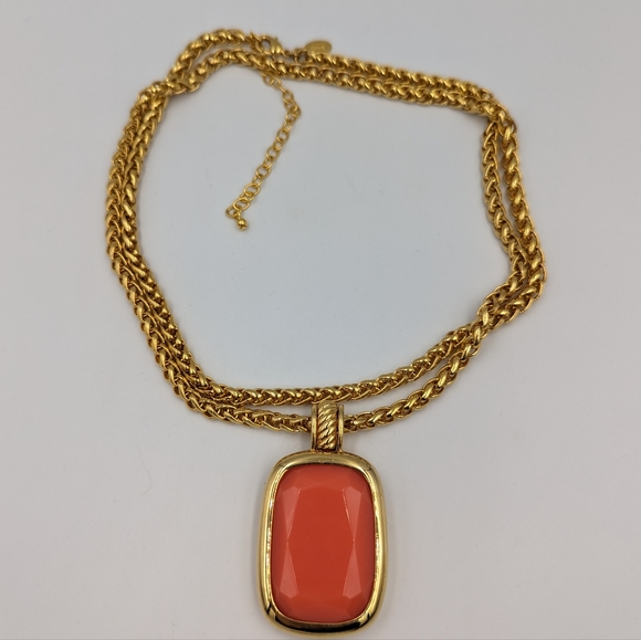 Joan Rivers Necklace Gold Tone 6 Color Changeable Plastic Stones Adjustable 32" - Picture 7 of 14